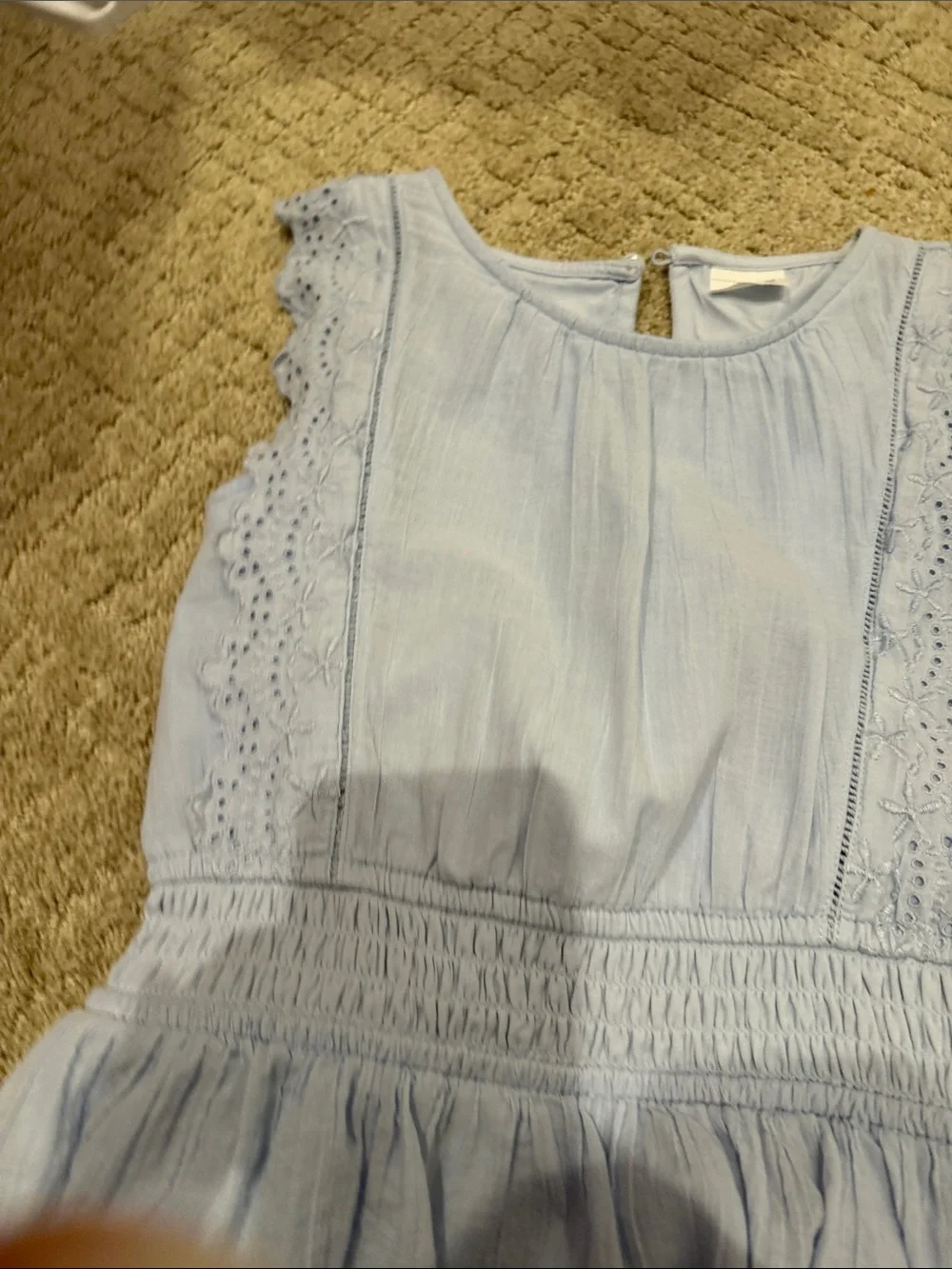 abercrombie kids Light Blue Eyelet Tiered Dress